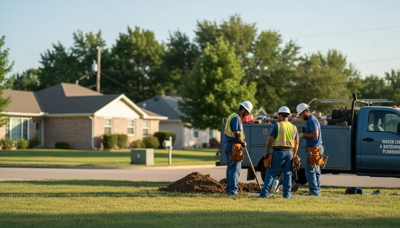 Residential water line and bathroom plumbing service in Aurora, MO